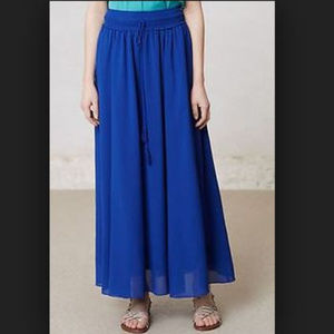 Anthropologie Maeve xs blue chiffon maxi skirt